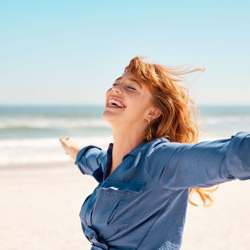 beautiful woman enjoying sun at tropical beach wit 2026 01 06 10 44 53 utc